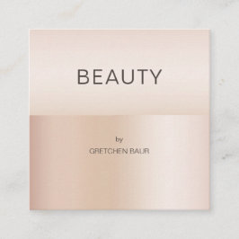 Moderne minimale beige huidskleur vierkante visitekaartje
