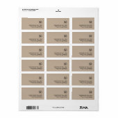 Moderne minimale beige Monogram retouradres Etiket (Full Sheet)