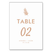 Moderne Minimale Beige Palmblad Bruiloft Kaart (Voorkant)