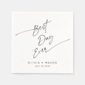 Moderne minimale beste dag ooit grillige bruiloft servet (Voorkant)