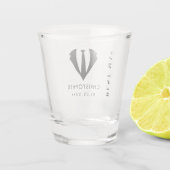 Moderne minimale beste man naam bruiloft cadeau shot glas (Achterkant)