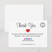 Moderne, minimale bestelling Business - Hartelijk  Bedankkaart (Voorkant / Achterkant)