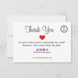 Moderne, minimale bestelling Business - Hartelijk Bedankkaart