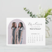 Moderne minimale bijgeleverde bridesmaïde Kaart (Staand voorkant)