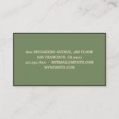 Moderne, minimale biologische voeding visitekaartje (Achterkant)