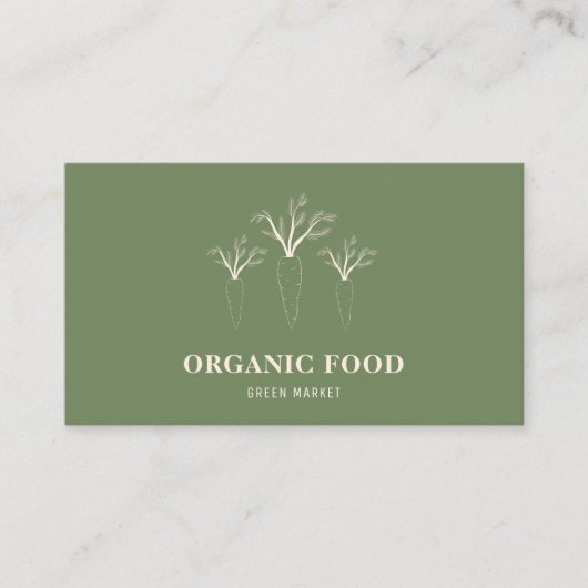 Moderne, minimale biologische voeding visitekaartje (Voorkant)
