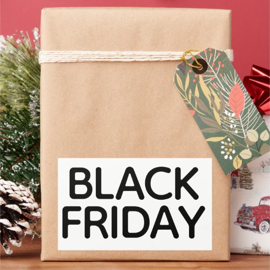 Moderne, minimale Black Friday Store Rechthoekige Sticker (Feestdagen)