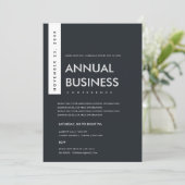 MODERNE MINIMALE BLACK GREY KRAFT CONFERENCE EVENT KAART (Staand voorkant)