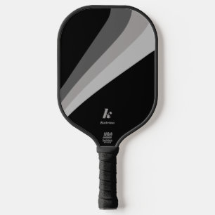 Moderne minimale Black Wave aangepaste naam Pickleball Paddle