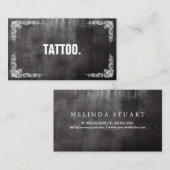 Moderne, minimale Blackboard Tattoo Professional B Visitekaartje (Voorkant / Achterkant)