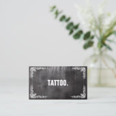 Moderne, minimale Blackboard Tattoo Professional B Visitekaartje (Staand voorkant)