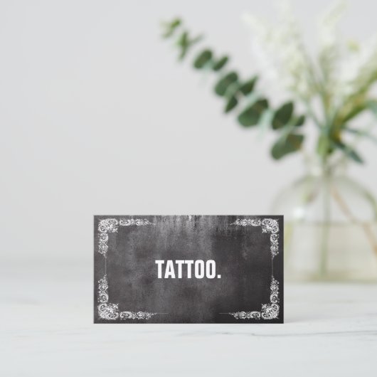 Moderne, minimale Blackboard Tattoo Professional B Visitekaartje (Staand voorkant)