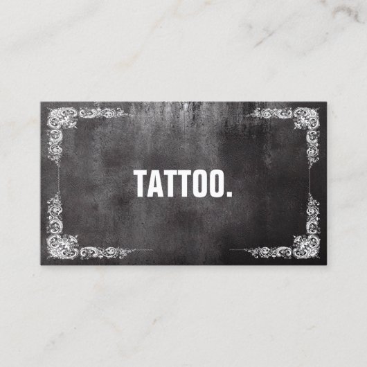 Moderne, minimale Blackboard Tattoo Professional B Visitekaartje (Voorkant)