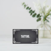 Moderne, minimale Blackboard Tattoo Professional B Visitekaartje (Staand voorkant)