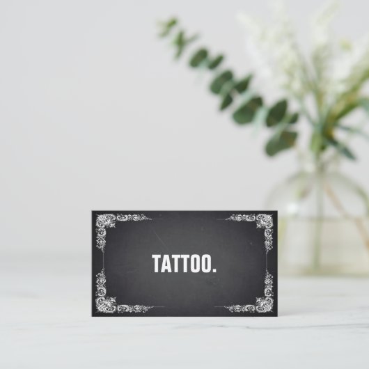 Moderne, minimale Blackboard Tattoo Professional B Visitekaartje (Staand voorkant)