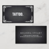 Moderne, minimale Blackboard Tattoo Professional B Visitekaartje (Voorkant / Achterkant)