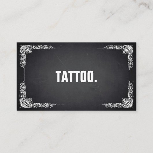 Moderne, minimale Blackboard Tattoo Professional B Visitekaartje (Voorkant)