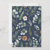 Moderne, minimale bladblaasjes met blauw kerstfees feestdagenkaart (Achterkant)