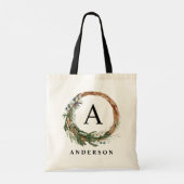 Moderne minimale bladbladernaam met foto-scheurnaa tote bag (Achterkant)