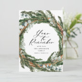 Moderne, minimale bladerbladeren met 1 foto-kerstm feestdagenkaart (Staand voorkant)