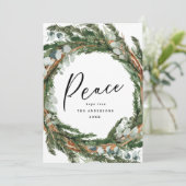 Moderne minimale bladercapaciteit met feestelijke  feestdagenkaart (Staand voorkant)