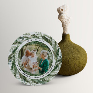 Moderne minimale bladercapaciteit met feestelijke  feestdagenkaart