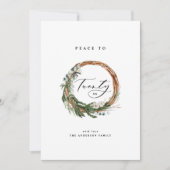 Moderne minimale bladercapaciteit met feestelijke  feestdagenkaart (Voorkant)