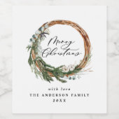 Moderne minimale bladeserver met feestdag wijn etiket (Enkel label)