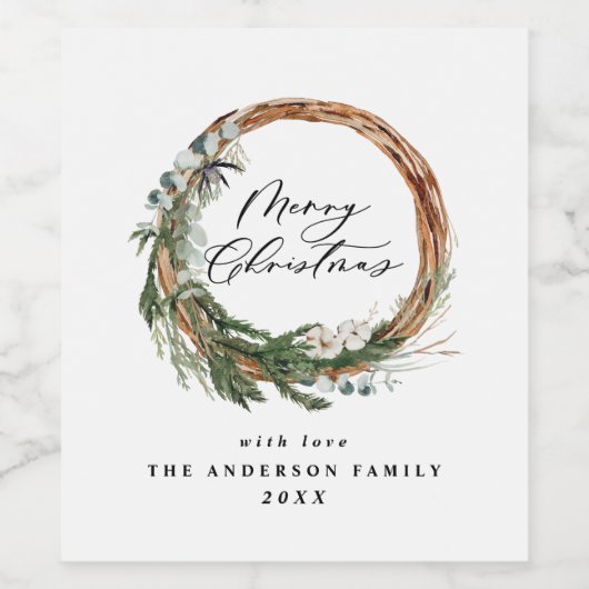 Moderne minimale bladeserver met feestdag wijn etiket (Enkel label)