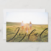 Moderne minimale bladgroene 1 foto script elegant feestdagenkaart (Voorkant)