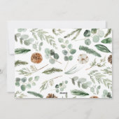 Moderne minimale bladgroene 1 foto script elegant feestdagenkaart (Achterkant)