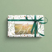 Moderne minimale bladgroente 1 foto script elegant feestdagenkaart