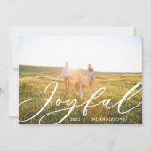 Moderne minimale bladgroente 1 foto script elegant feestdagenkaart (Voorkant)