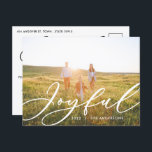 Moderne minimale bladzijden 1-fotoscript elegant h feestdagenkaart<br><div class="desc">Moderne minuscule foliage script,  elegant,  vrolijk kerstvakantie briefkaart. Met de hand geschilde eucalyptus,  een minimale bladermassa en een moderne rustige rivierkreet geven deze vakantiekaart een luxueus gevoel. In de klas groenen,  browsen en grays.</div>