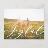 Moderne minimale bladzijden 1-fotoscript elegant h feestdagenkaart (Voorkant)