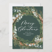 Moderne, minimale bladzijden met kerstmis feestdagenkaart (Voorkant)