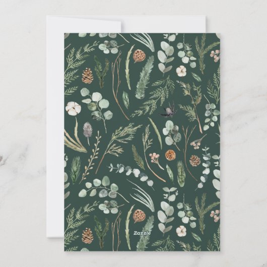 Moderne, minimale bladzijden met kerstmis feestdagenkaart (Achterkant)