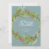 Moderne, minimale bladzijden met kerstmis feestdagenkaart (Voorkant)