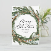 Moderne, minimale bladzijden met kerstmis feestdagenkaart (Staand voorkant)