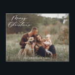 Moderne, minimale bladzijden met kerstmis feestdagenkaart<br><div class="desc">Modern minimaal script Merry Christmas kerstvakantie kerstkaart.</div>