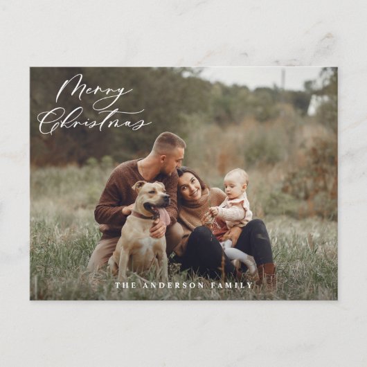 Moderne, minimale bladzijden met kerstmis feestdagenkaart (Voorkant)