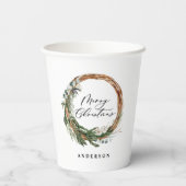 Moderne, minimale bladzijden met kerstmis papieren bekers (Achterkant)