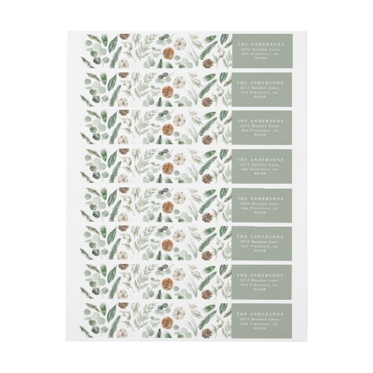 Moderne minimale blauw blauw bladerblad met winter (Vel)