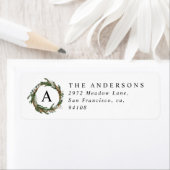 Moderne minimale blauw blauw bladerblad met winter etiket (Insitu)