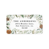 Moderne minimale blauw blauw bladerblad met winter etiket (Voorkant)