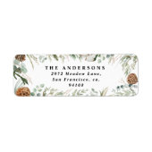 Moderne minimale blauw blauw bladerblad met winter etiket (Voorkant)