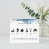 Moderne, minimale, blauwe bruiloft tijdlijn en pro (Staand voorkant)