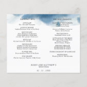 Moderne, minimale, blauwe bruiloft tijdlijn en pro (Achterkant)