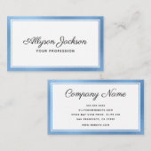 Moderne minimale blauwe Folie Visitekaartje (Voorkant / Achterkant)