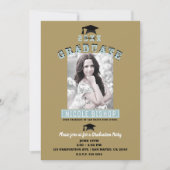 Moderne minimale blauwe goudfotograaf kaart (Voorkant)